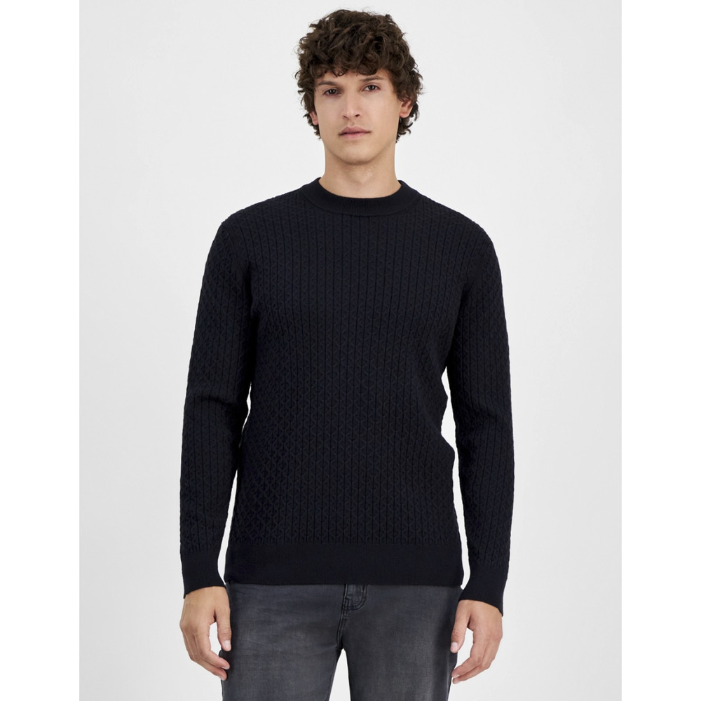 Karl Lagerfeld Paris Men Cable Knit Sweater Black Size L